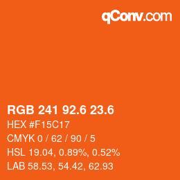 カラーコード: RGB 241 92.6 23.6 | qconv.com