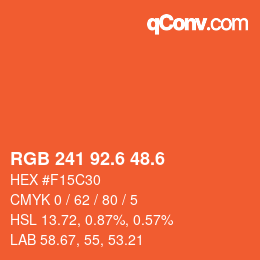 カラーコード: RGB 241 92.6 48.6 | qconv.com