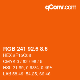 カラーコード: RGB 241 92.6 8.6 | qconv.com