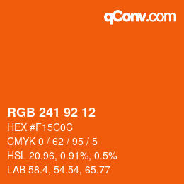カラーコード: RGB 241 92 12 | qconv.com