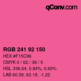 颜色代码: RGB 241 92 150 | qconv.com