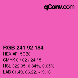 颜色代码: RGB 241 92 184 | qconv.com