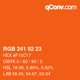 カラーコード: RGB 241 92 23 | qconv.com