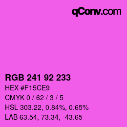 カラーコード: RGB 241 92 233 | qconv.com