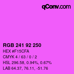 颜色代码: RGB 241 92 250 | qconv.com
