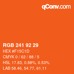 カラーコード: RGB 241 92 29 | qconv.com