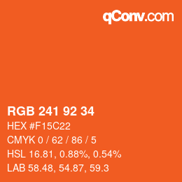 カラーコード: RGB 241 92 34 | qconv.com