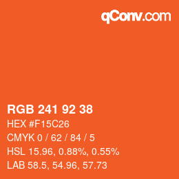 カラーコード: RGB 241 92 38 | qconv.com