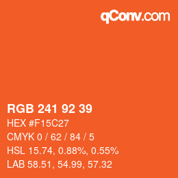 カラーコード: RGB 241 92 39 | qconv.com