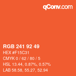 Color code: RGB 241 92 49 | qconv.com
