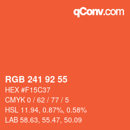 カラーコード: RGB 241 92 55 | qconv.com