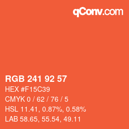 カラーコード: RGB 241 92 57 | qconv.com