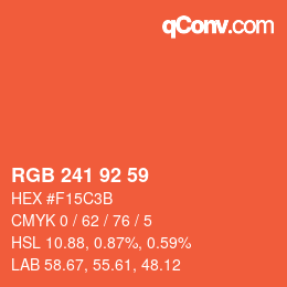 カラーコード: RGB 241 92 59 | qconv.com