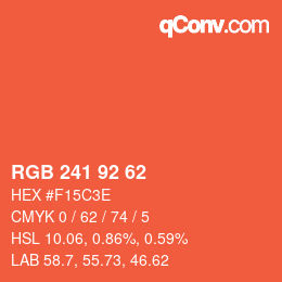 カラーコード: RGB 241 92 62 | qconv.com