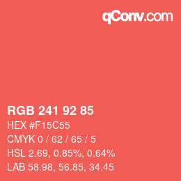 颜色代码: RGB 241 92 85 | qconv.com