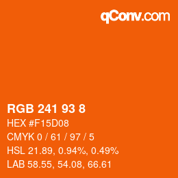 Color code: RGB 241 93 8 | qconv.com