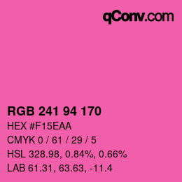 Farbcode: RGB 241 94 170 | qconv.com