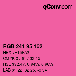 Farbcode: RGB 241 95 162 | qconv.com