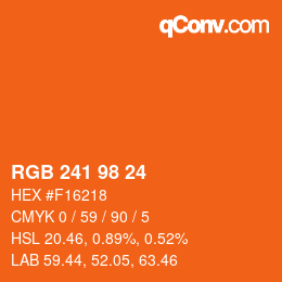Color code: RGB 241 98 24 | qconv.com