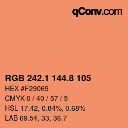 カラーコード: RGB 242.1 144.8 105 | qconv.com