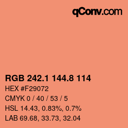 Color code: RGB 242.1 144.8 114 | qconv.com