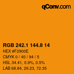 Color code: RGB 242.1 144.8 14 | qconv.com