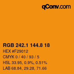Color code: RGB 242.1 144.8 18 | qconv.com