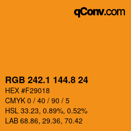Color code: RGB 242.1 144.8 24 | qconv.com
