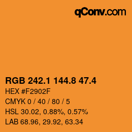 カラーコード: RGB 242.1 144.8 47.4 | qconv.com