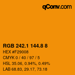 Color code: RGB 242.1 144.8 8 | qconv.com