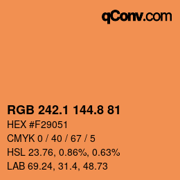 Color code: RGB 242.1 144.8 81 | qconv.com