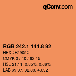 Color code: RGB 242.1 144.8 92 | qconv.com