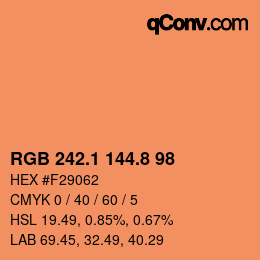 Color code: RGB 242.1 144.8 98 | qconv.com