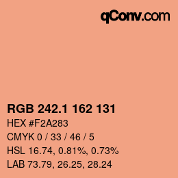 カラーコード: RGB 242.1 162 131 | qconv.com