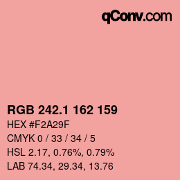 カラーコード: RGB 242.1 162 159 | qconv.com