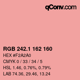 カラーコード: RGB 242.1 162 160 | qconv.com