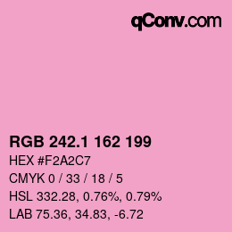 カラーコード: RGB 242.1 162 199 | qconv.com