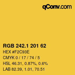 カラーコード: RGB 242.1 201 62 | qconv.com