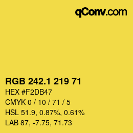 カラーコード: RGB 242.1 219 71 | qconv.com