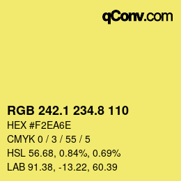 カラーコード: RGB 242.1 234.8 110 | qconv.com