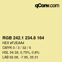 Color code: RGB 242.1 234.8 164 | qconv.com