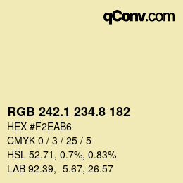 Color code: RGB 242.1 234.8 182 | qconv.com