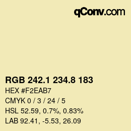 Color code: RGB 242.1 234.8 183 | qconv.com