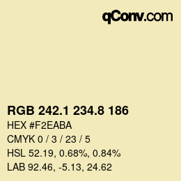 Color code: RGB 242.1 234.8 186 | qconv.com