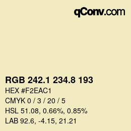 Color code: RGB 242.1 234.8 193 | qconv.com