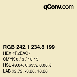 Color code: RGB 242.1 234.8 199 | qconv.com