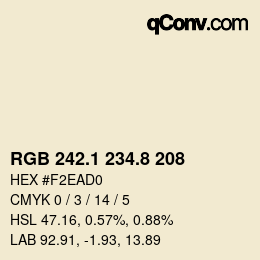 Color code: RGB 242.1 234.8 208 | qconv.com