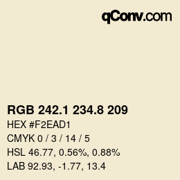 Color code: RGB 242.1 234.8 209 | qconv.com