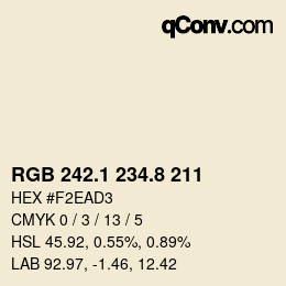 Color code: RGB 242.1 234.8 211 | qconv.com