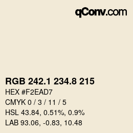 Color code: RGB 242.1 234.8 215 | qconv.com